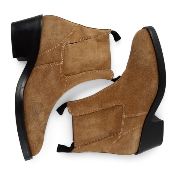 ACNE STUDIOS Italy Camel Suede Chelsea Ankle Boot Bootie Brown Western 39 9 - Picture 8 of 15